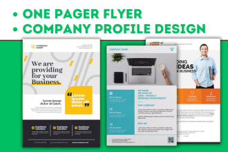 design a professional company profile, one pager flyer or flyer, medical flyer