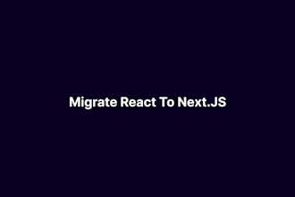migrate react application to nextjs