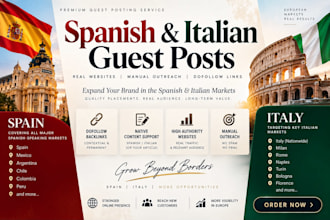 publish spanish and italian guest posts on relevant websites with context