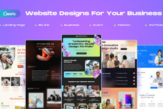 create canva website design, newsletter, and landing page using a pro account