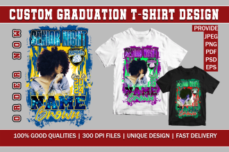 do custom senior class of graduate graduation t shirt design