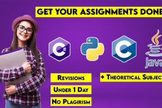 c sharp python java c assignments for you