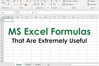 do any task in microsoft excel, formulas, graphics, vba, pivot tables and so on