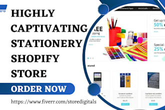 build stationery, office accessories, office supply and bookshop shopify store