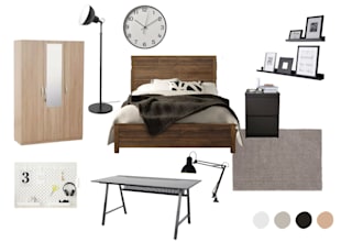 do interior design moodboard and shopping list with ikea items