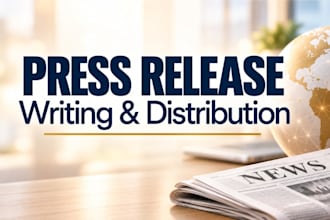 write press releases and distribute via newswires