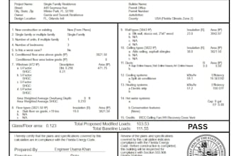 perform florida 2023 r405 energy code compliance calculations