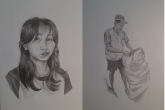 draw a cool pencil sketch portraits