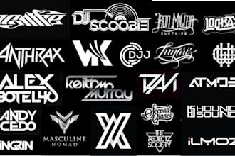 make dj, edm, rave, music , band  and typography logo