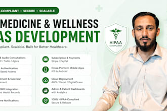 build hipaa telemedicine, wellness saas application