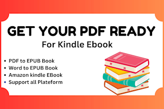 convert PDF to epub, mobi, kdp paperback, ebook conversion, ebook formatting