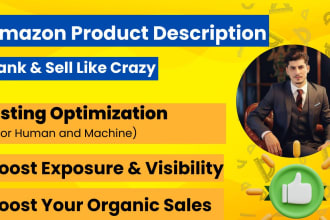 write SEO amazon listing product description, backend, rank on page 1