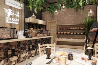 3d interior design café restaurant bar coffee shop bakery fast food retail store