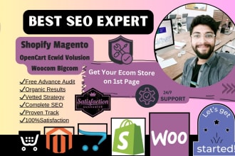 shopify SEO and optimize magento, opencart, ecwid, volusion, woocommerce, bigcom
