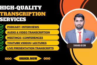 deliver expert podcast and video transcription within 24hrs