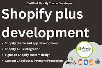 develop shopify theme, shopify app, and shopify plus ecommerce store