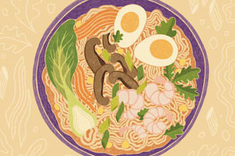 draw a creative food illustration