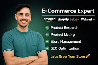 manage your tiktok, shopify, amazon, ebay, etsy,  walmart store professionally