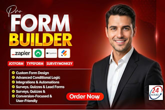 build jotform,typeform,survey, google forms with automation