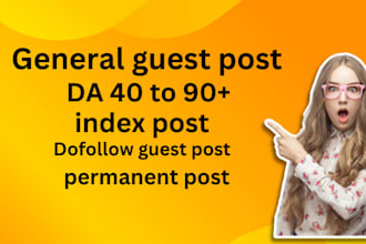 publish general guest post with high authority backlinks