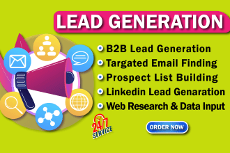 do b2b business lead generation, web research, data scrapping and contact list