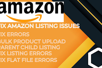 create amazon product listing and variation or fix amazon listing