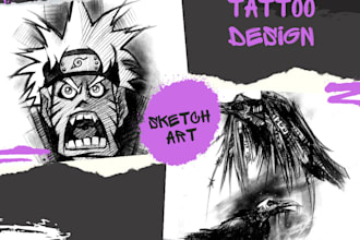 create a stunning sketch art tattoo design for you