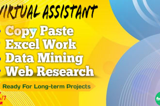 do data entry, web research, copy paste