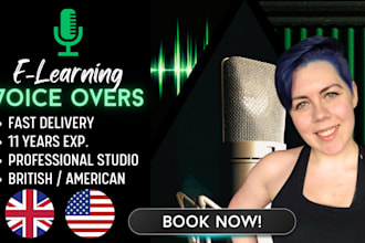 studio quality human female elearning voice over