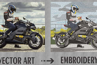 do embroidery digitizing image into dst, pes in few hours