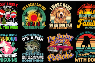 do bulk typography and graphic t shirt design