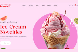 design high converting ice cream shopify store, cookies dropshipping website