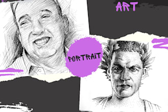 create custom hand drawn portraits