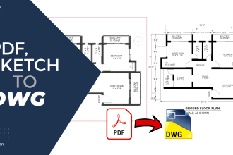 convert pdf, image, blueprint, sketch, and jpg to autocad, cad,dwg