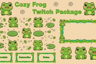 diseñaré overlays de transmisiones, paneles, pantallas, stickers de twitch
