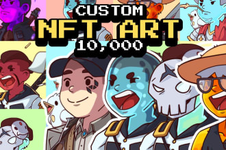 draw nft pfp characters, nft anime art, 10k collection