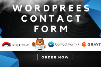 create wordpress contact  form, wp form, gravity form,contact form 7 and ninja