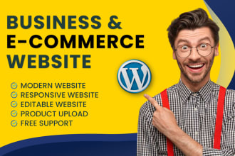 design wordpress ecommerce website, online store, business website