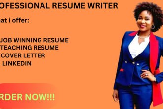 write you  teaching resume  cover letter, linkedin,