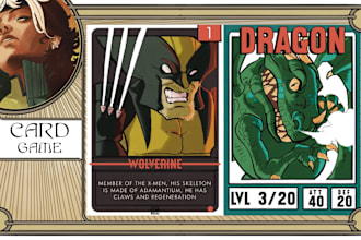 do graphics for card game, board game and collectible