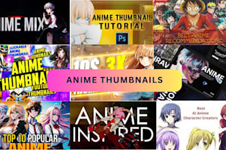 design creative anime youtube thumbnail