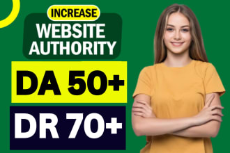 increase ahrefs domain rating DR, increase moz da upto 70 plus
