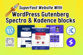 build gutenberg wordpress website using kadence blocks or spectra
