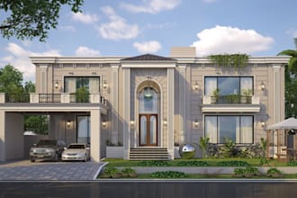 make house interior and exterior architecture rendering