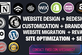 design, redesign wix, wordpress, shopify dropshipping store website
