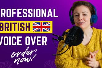 record a natural young british female voice over today
