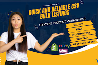do bulk import and export products on shopify, woocommerce, ebay, wayfair