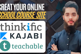 thinkific, teachable, podia, kajabi course website, figma web design