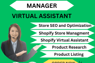 be your shopify store manager, virtual assistant store