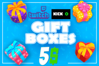 creat mystery box for twitch , emotes , banner , panels , logo